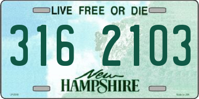 NH license plate 3162103