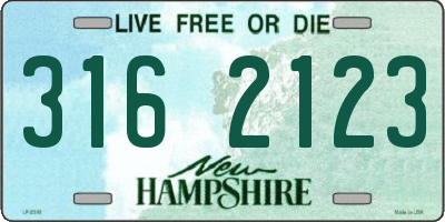 NH license plate 3162123