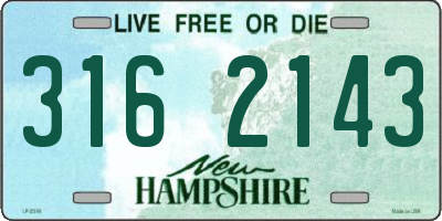 NH license plate 3162143