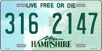 NH license plate 3162147
