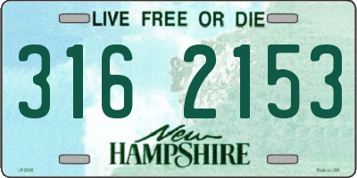 NH license plate 3162153