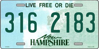 NH license plate 3162183