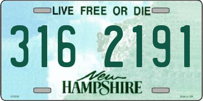 NH license plate 3162191