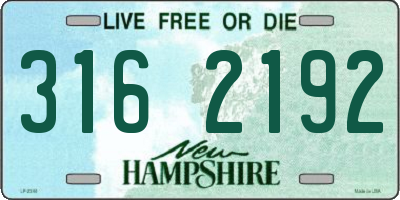 NH license plate 3162192