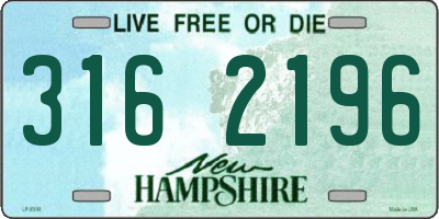 NH license plate 3162196