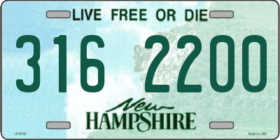 NH license plate 3162200