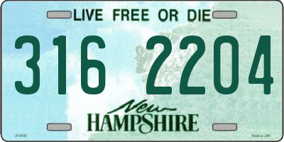 NH license plate 3162204
