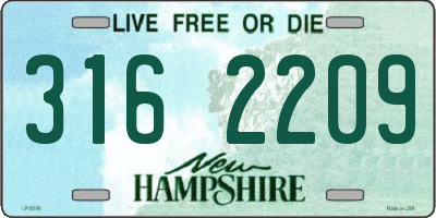 NH license plate 3162209