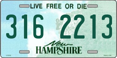 NH license plate 3162213