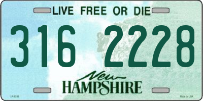 NH license plate 3162228