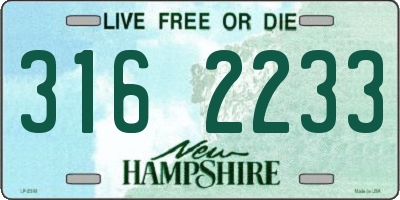 NH license plate 3162233