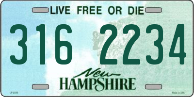 NH license plate 3162234