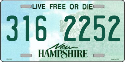 NH license plate 3162252