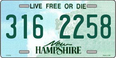 NH license plate 3162258