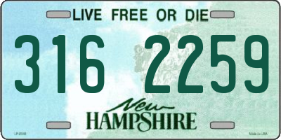 NH license plate 3162259