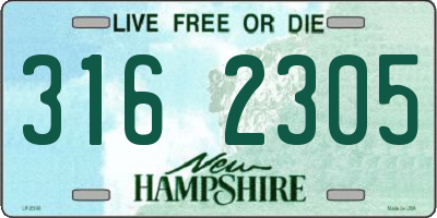 NH license plate 3162305