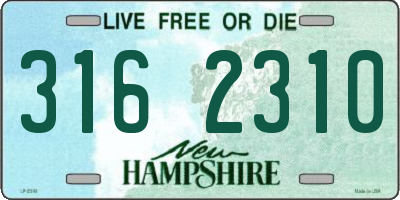 NH license plate 3162310