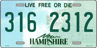 NH license plate 3162312