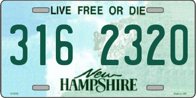 NH license plate 3162320