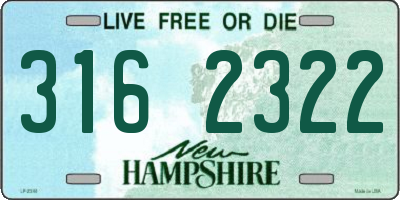 NH license plate 3162322