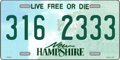 NH license plate 3162333