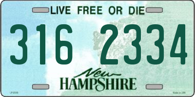 NH license plate 3162334