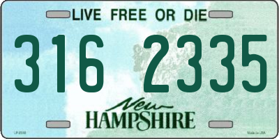 NH license plate 3162335