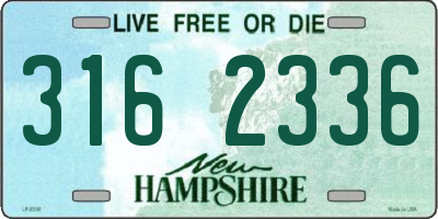NH license plate 3162336