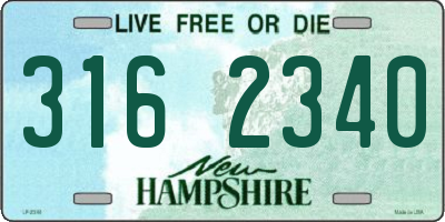 NH license plate 3162340