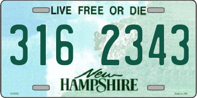 NH license plate 3162343
