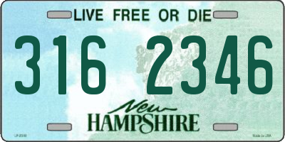 NH license plate 3162346