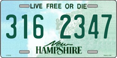 NH license plate 3162347