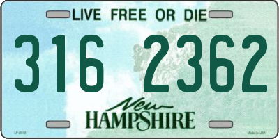 NH license plate 3162362