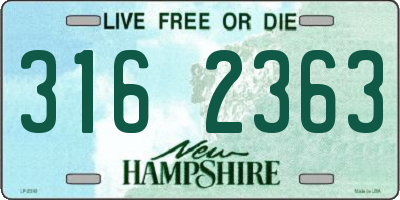 NH license plate 3162363