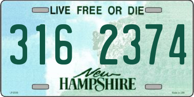 NH license plate 3162374