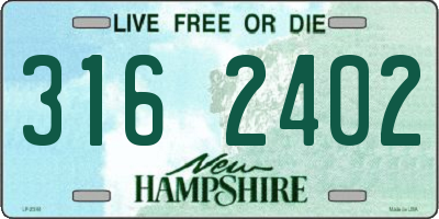 NH license plate 3162402