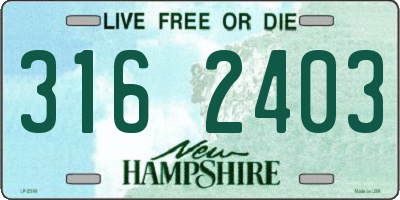 NH license plate 3162403