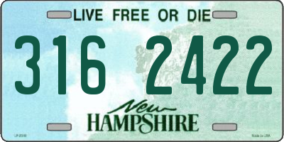 NH license plate 3162422