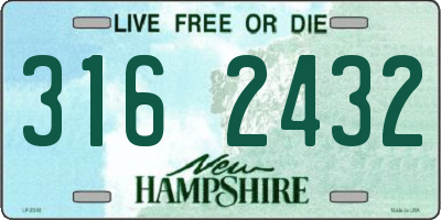 NH license plate 3162432