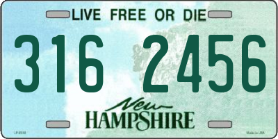 NH license plate 3162456