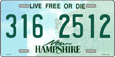 NH license plate 3162512