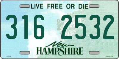 NH license plate 3162532