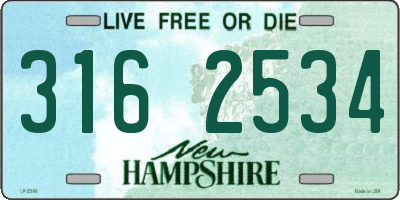 NH license plate 3162534