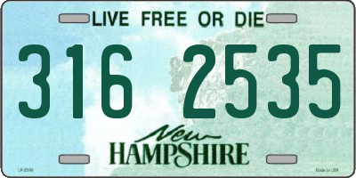 NH license plate 3162535
