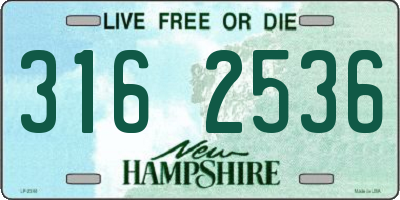 NH license plate 3162536
