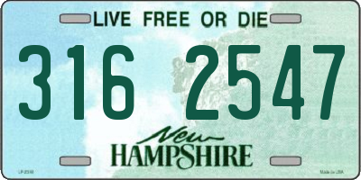 NH license plate 3162547