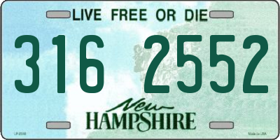 NH license plate 3162552