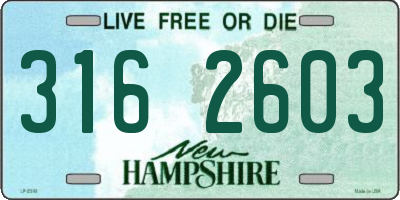 NH license plate 3162603