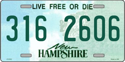 NH license plate 3162606