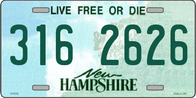 NH license plate 3162626